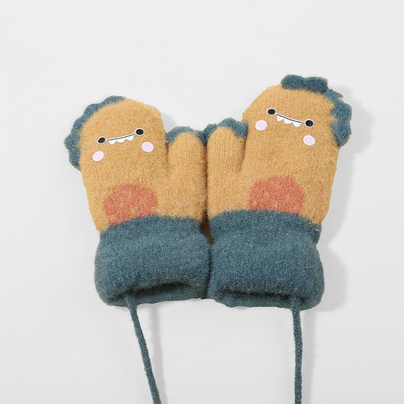 0-3Y Baby Cartoon Label Mittens Winter Warm Kids Girls Gloves Soft Hand Warmer Children Boys Thick Child Fleece Baby Mittens