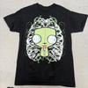 Maglietta a Maniche Corte con Stampa Cartone Animato Vintage Invader Zim Maglietta Grafica Unisex Retro Nostalgia Anni '90 Streetwear Estivo Maglietta Y2k Top