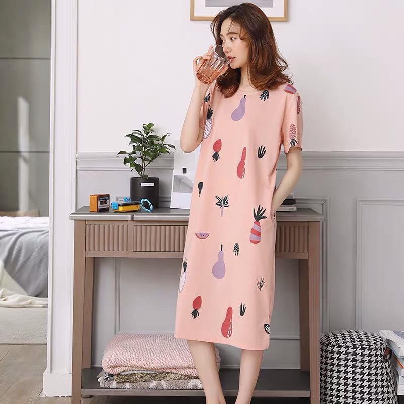 Women's Korean Style Cute Cartoon Maternity Pajamas - Short Sleeve Homewear for Summer