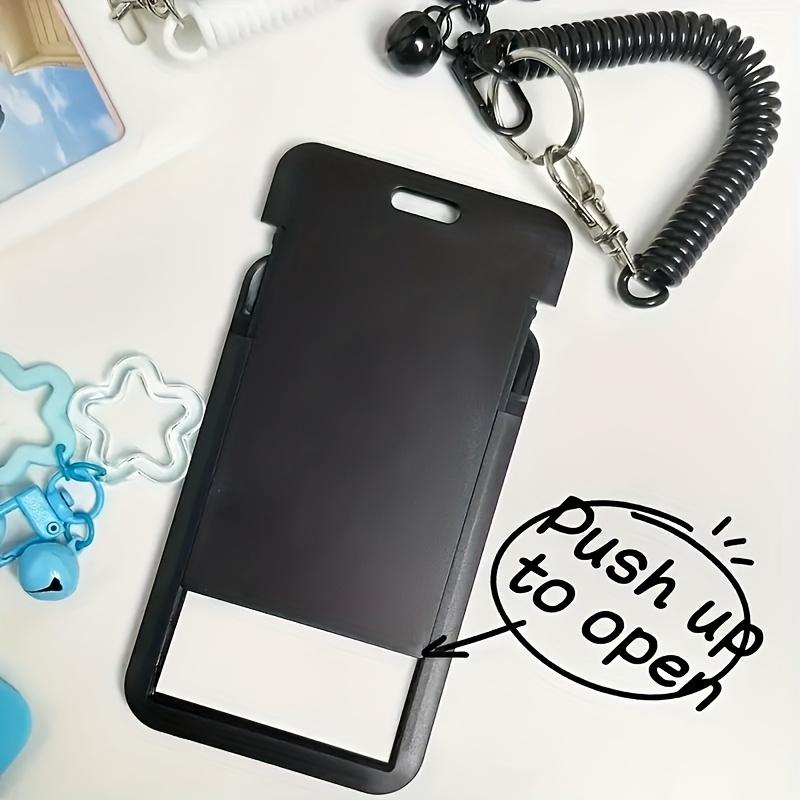 Retractable Plastic Card Holder with Star Pendant Keychain for Buses ID Credit Cards, Durable Morandi Colorful Daily Wear Gift