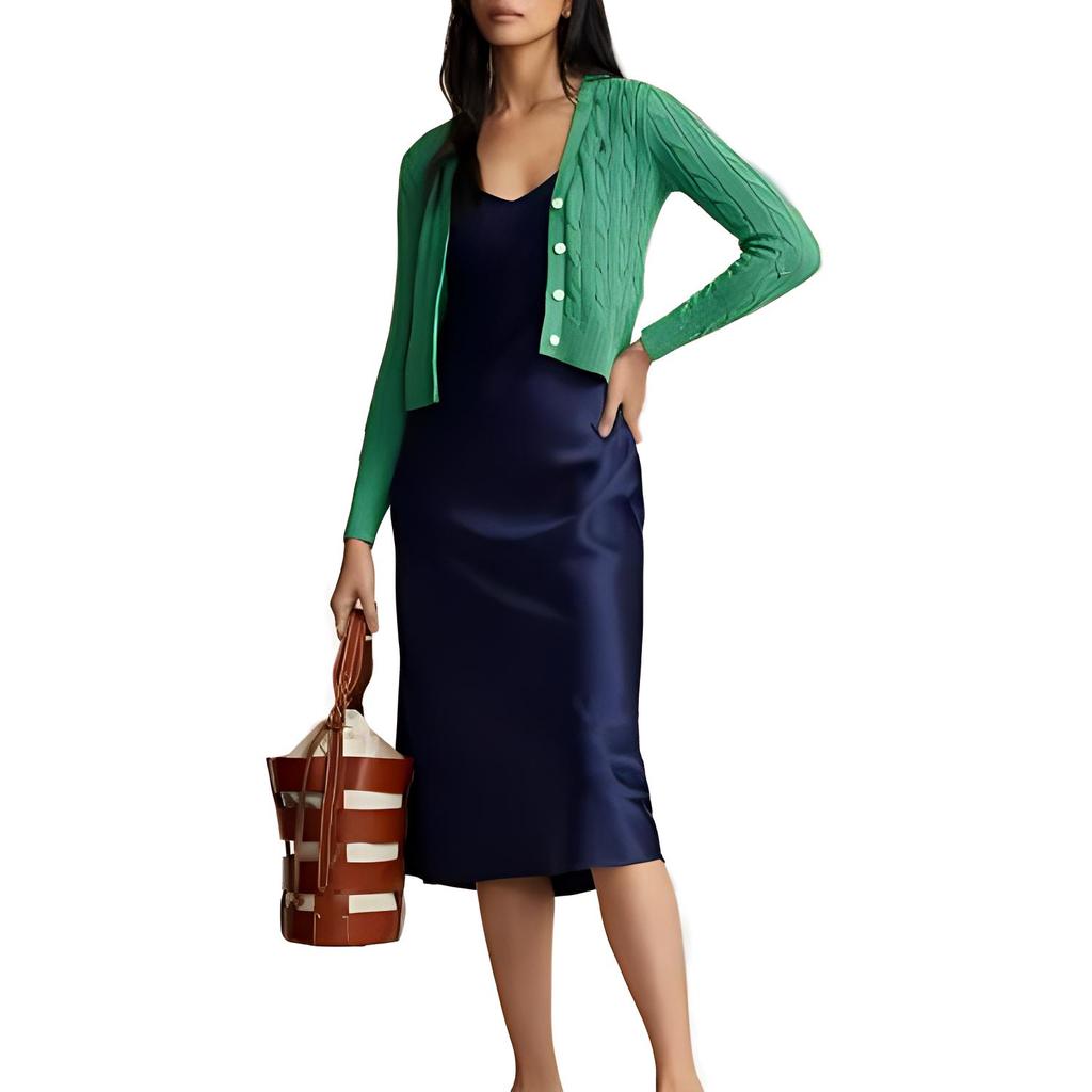 Polo Ralph Lauren Ss23 V-Neck Single-Breasted Knitted Cardigan Women cardigans Green WMPOSWENDW20155-300