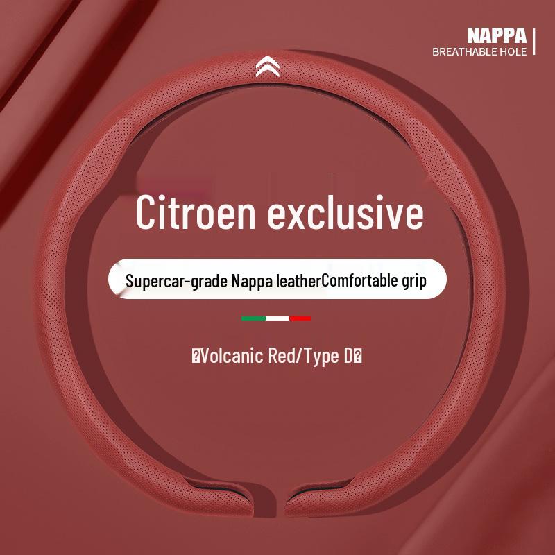 Genuine Leather Steering Wheel Cover for Citroen C4L, C5, Elysee, C6, Sega, C3-XR, Yunyi