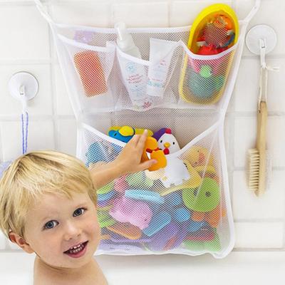 Baby Bath Bathtub Toy Mesh Storage Bag Suction Bathroom Stuff Tidy Organizer Net