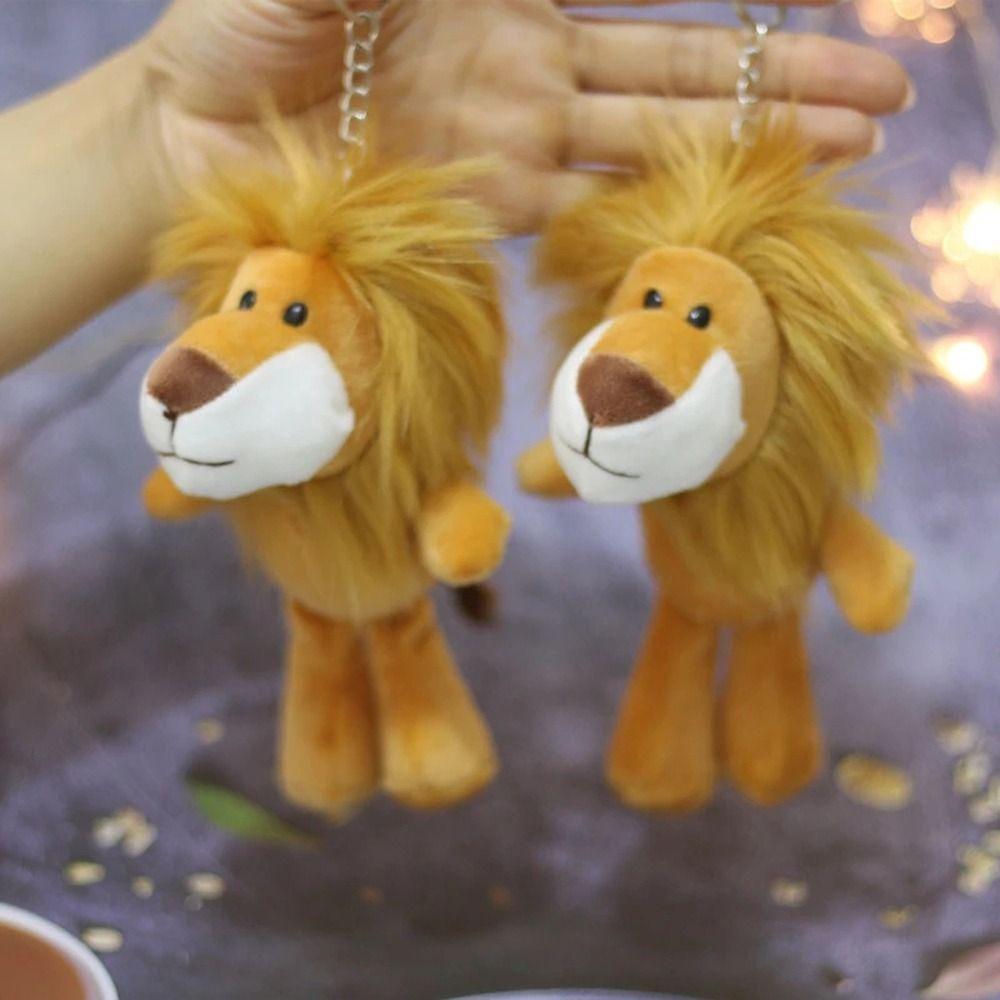 Key Ring Car Keyring Hanging Decoration Jewelry Plush Keychain Little Lion Doll Keychain Plush Doll