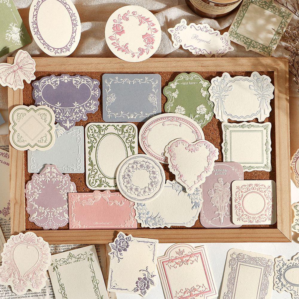 Infeel.Me Embossed Sticky Notes - Warm Words & Old Dreams Series, Light Tones for Bullet Journal DIY & Memo Decoration.