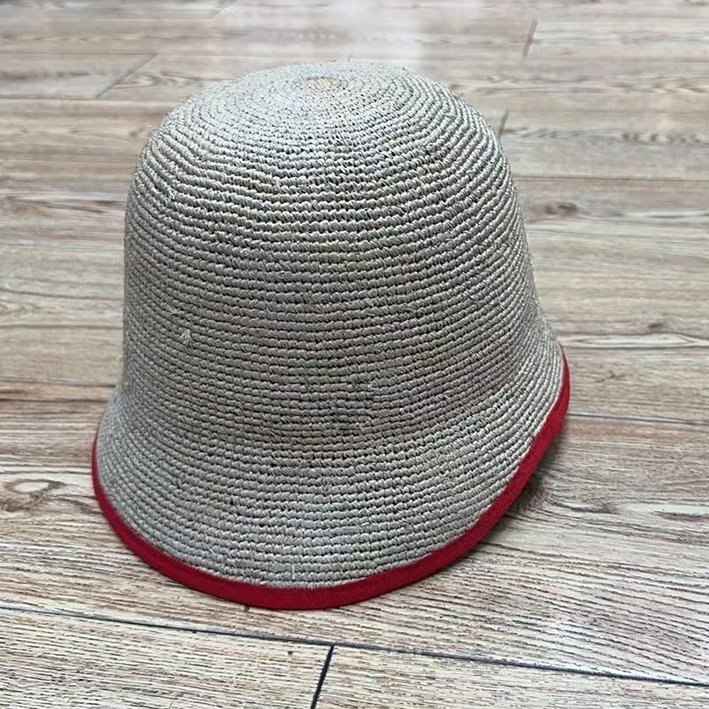 Small Brim Irregular Raffia Bucket Hat Women's Summer Simple Casual Straw Hat Fashion Trend Basin Hat