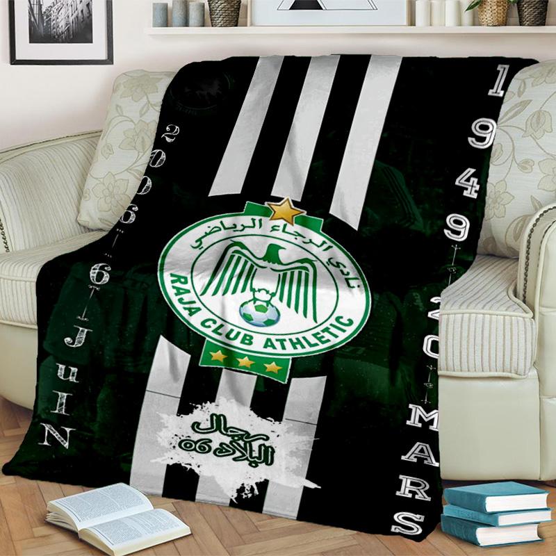 Raja Club Athletic Crest Blanket Suitable for Sofas, Beds, Offices, And Camping - Perfect Gift for Halloween Christmas