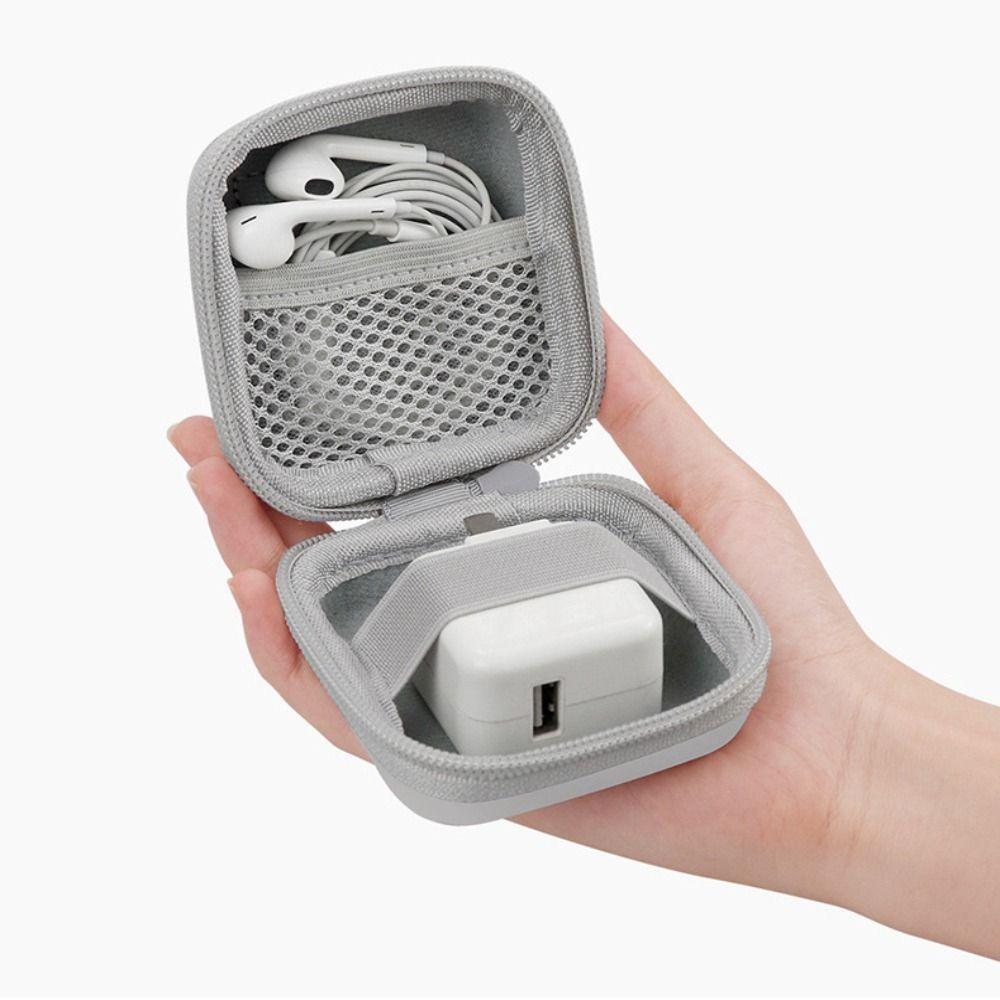 Hard Shell Digital Gadget Case Elastic Straps Earphone Storage Box  Data Cable Bag