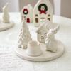 Weihnachtsdekorationen Weihnachtsbaum Schneehaus Elch Kreativer Keramik-Kerzenständer Schreibtischdekoration Ornamente