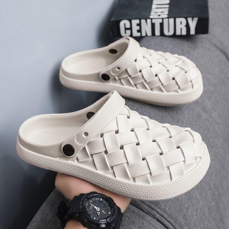 [25 New] One pedal of non-slip men's cool slippers can wear outdoor hole shoes when driving