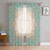 Moroccan Medieval Vintage Door Chiffon Sheer Curtains for Living Room Bedroom Home Decoration Window Voiles Tulle Drapes Curtain