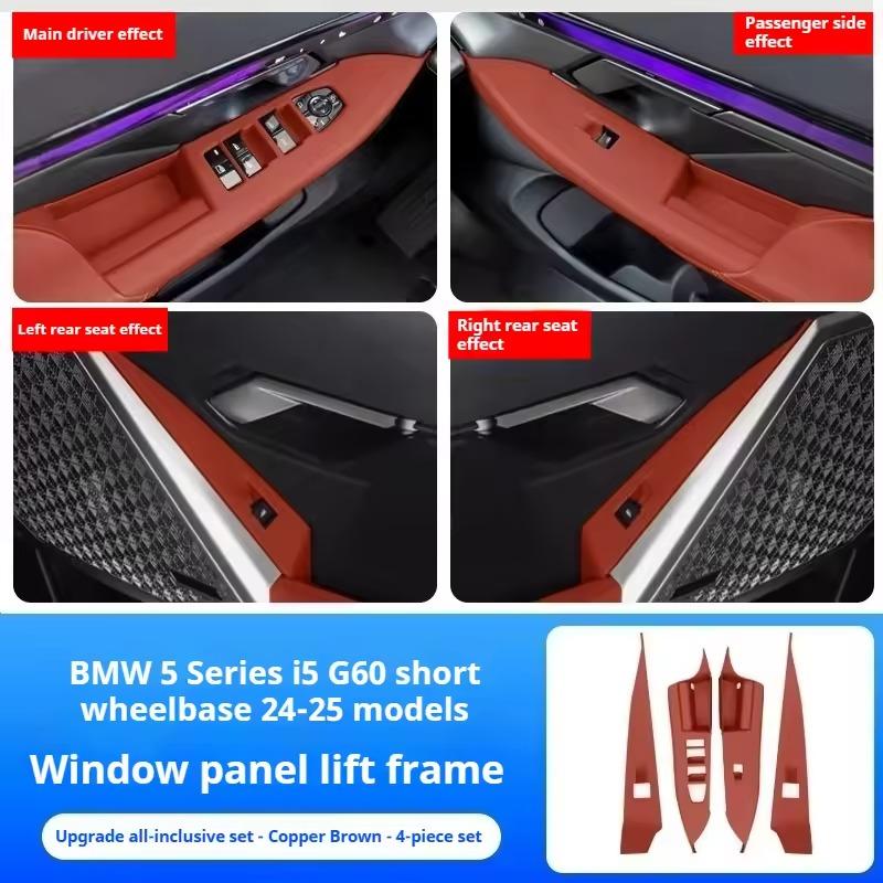 For BMW 5 Series I5 G60 2024-2025 LHD Door Window Lifting Switch Panel Frame Trim Sticker Car Door Button Frame Trim Cover