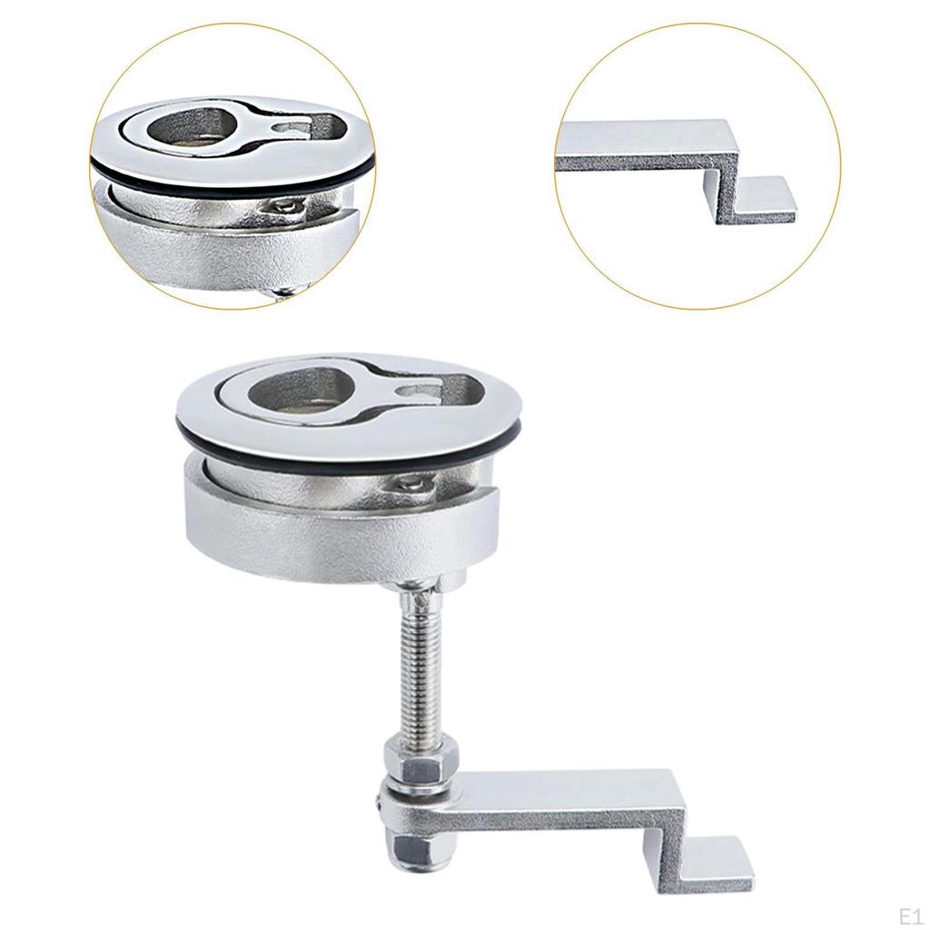 Boat Floor Buckle Hatch Latch Easy to Install Flush Turning Lift Handle Lock without Key