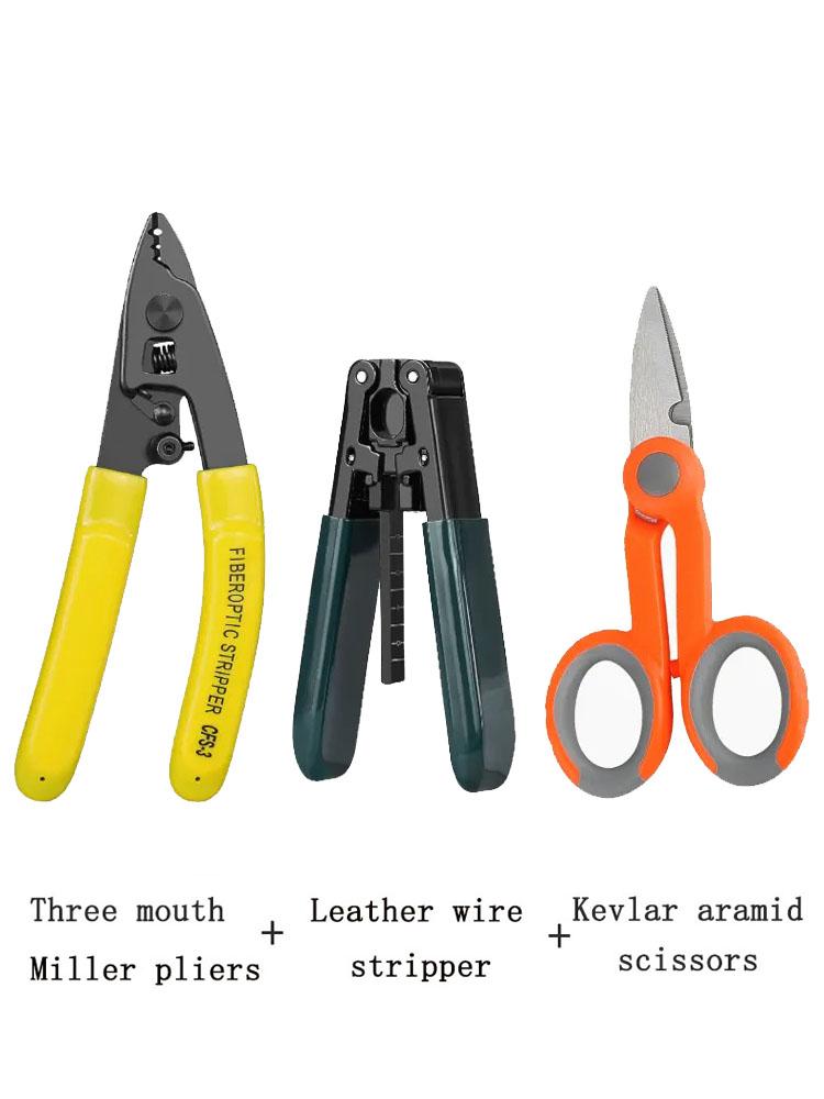 

Бесплатная доставка 3 упаковки Набор инструментов для оптоволокна, плоскогубцы с отверстиями, инструмент для зачистки оптоволокна CFS-3 и ножницы из кевлара и арамида