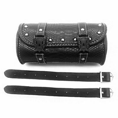 Motorrad Gabeltasche Leder Satteltaschen Lenkertasche Vordere Gabel Werkzeugrolle Tasche Zylinderförmige Tasche Motorradgepäck Satteltaschen
