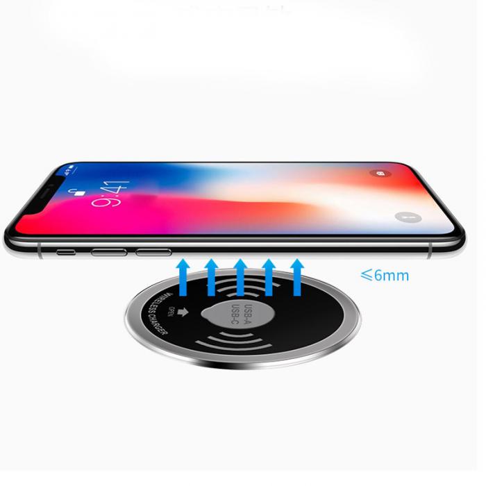 

Embedded Desktop Wireless Charger 15W with USB-A and USB-C Charging Port