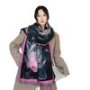 Fresh and Elegant Lotus Oil Painting Scarf Women's Winter Thickened Women's Shawl Double-sided Jacquard Imitation Cashmere Warm Scarf