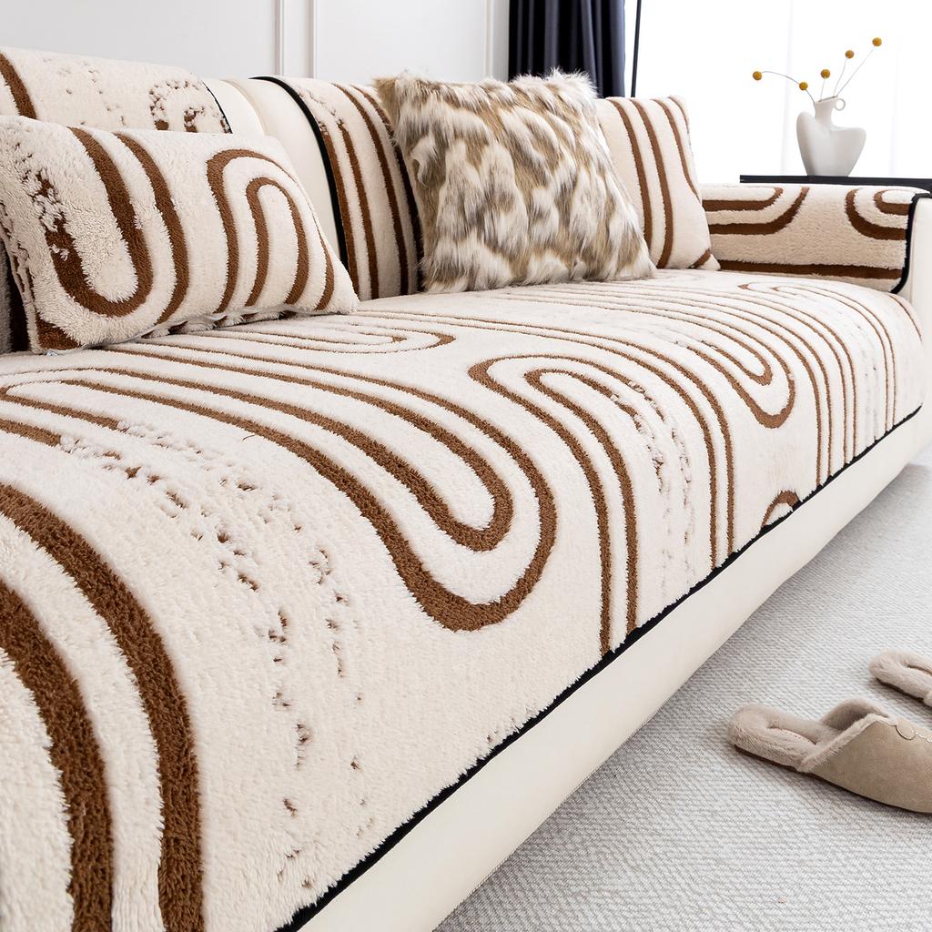 Thickened Sofa Cover for Autumn and Winter New Plush Anti Slip Warm Wear-resistant Breathable Seat Cushion Home Sofa Decoration