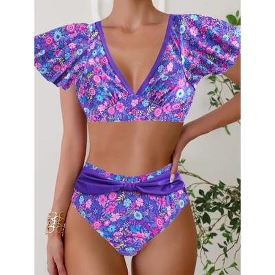 Sexy Plavky Dámské Push Up Bikiny Jednobarevné Dámské Plavky Bikiny s Vysokým Pasem Biquini Plavky