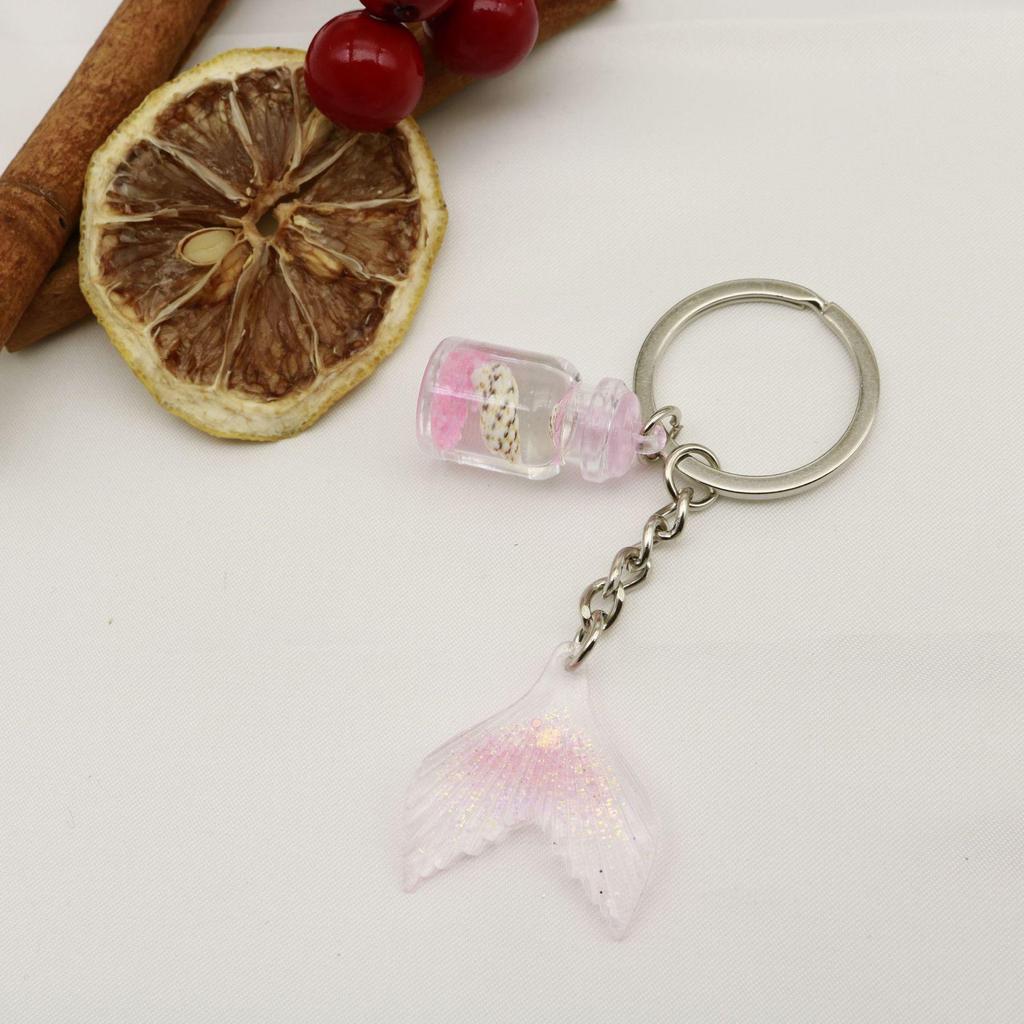 Mermaid Gradient Keychain with Creative Fish Tail Design for Female Students