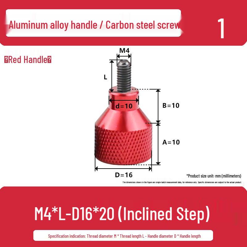 M3M4 Aluminum Alloy Hand-Tightening Flat Head Knurled Adjustment Screw Bolt