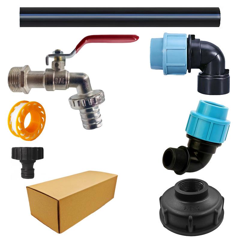 Universal IBC Tote Adapter Kit Bronze Tap Connector with PE Pipe Fittings for Water Tanks Swimming Pools Durable and Rust-proof