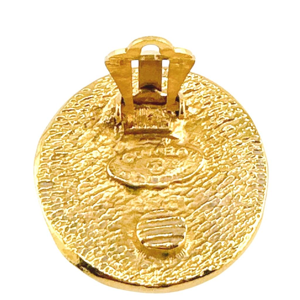 CHANEL Large circle logo Cambon Earring  gold Women Used