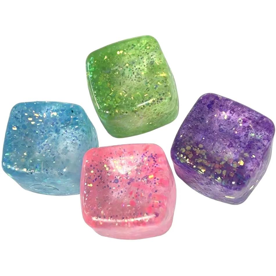 Colorful Hot Maltose Cube Stress Relief Squeeze Toy Slow Rebound Anti-Stress Decompression Small Ice Cubes Polar Light