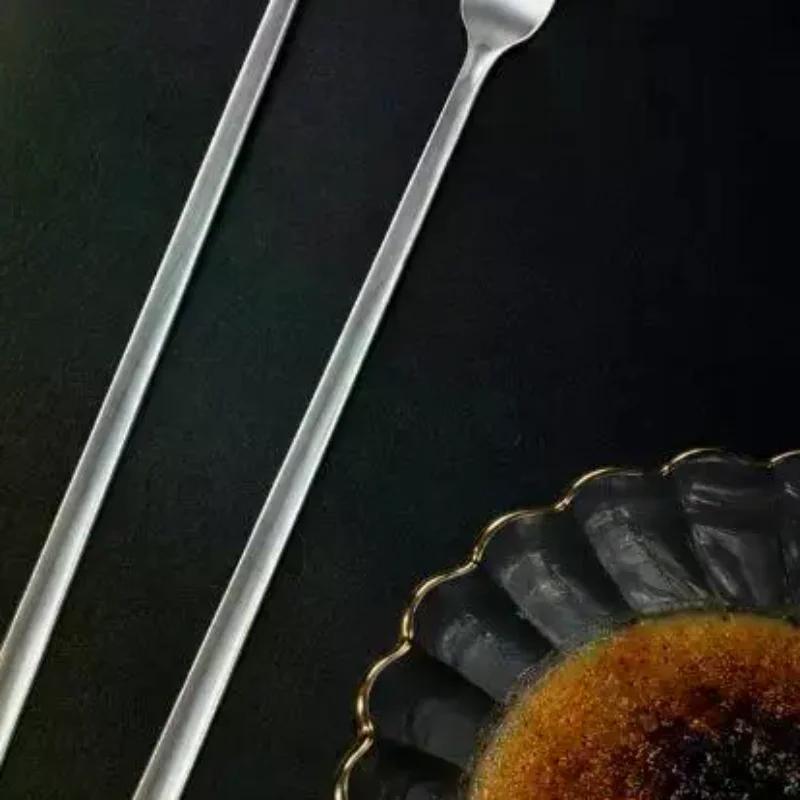 Long Handle Coffee Spoons Stirring Spoon Fruit Fork Stainless Steel Spoons Ice Cream Spoons Stir Bar Spoon Cocktail Spoon