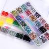 AB Crystal Nail Art Rhinestones Kit With Glue Multi-Shape FlatBack Shiny Nail Jewels for Nail Art DIY Crafts