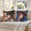 R-Rin S-Shibuya Cartoon Animation Pillow Case Anti-dustmite Pillowcase Invisible Zipper Silky Short Plush Sofa Cushion Cover