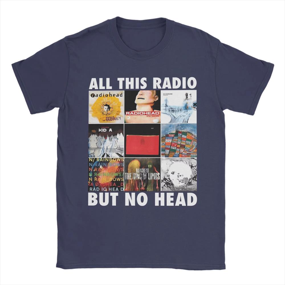 All This Radio But No Head Radiohead Rockband T-Shirt Sommer Reine Baumwolle T-Shirts für Herren Damen Kurzarm Lustige Oberteile