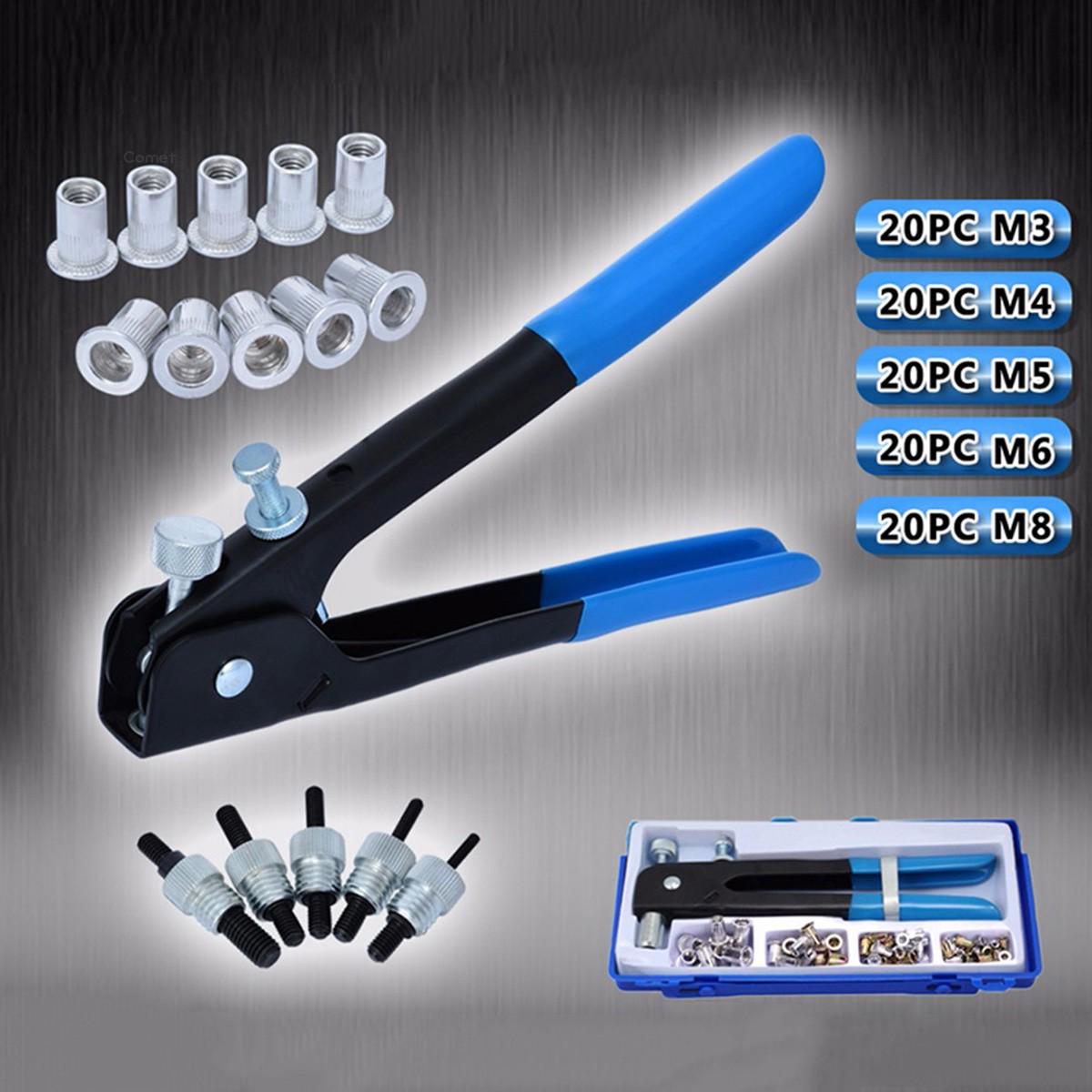 

pdtoweb 106 шт., гайка с резьбой, заклепка, заклепка, набор инструментов для вставки M3 M4 M5 M6 M8