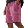 Men's Casual And Fashionable Water-washed Cotton Loose-fitting Shorts - Men's Multi-pocket Workwear Drawstring Shorts