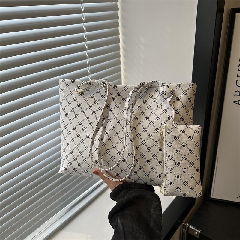 Geantă Tote de Mare Capacitate pentru Femei, Casual, Retro, Imprimată, Geantă de Umăr Unic, Geantă de Axilă, Geantă pentru Navetă, Geantă de Mână Simplă și la Modă