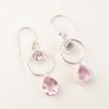 Natural Morganite Gemstone 925 Sterling Silver Jewelry Handcrafted Earrings 2.0" EE-140-2