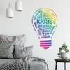 English Light Bulbs Get Inspiration Creative Wall Stickers for Bedroom Living Room Decoration Wall Decals