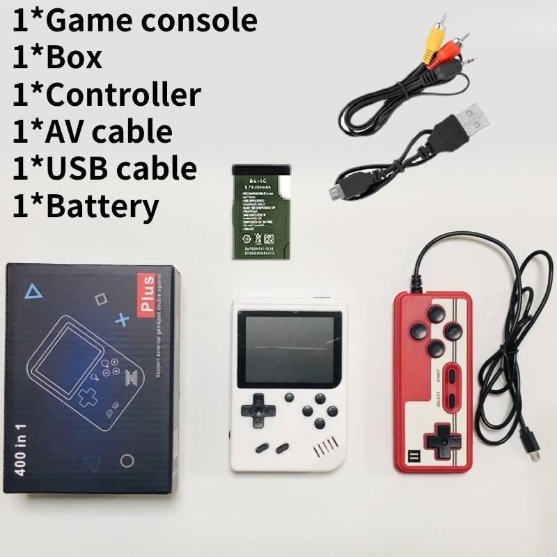 Мини Ретро Портативная Игровая Консоль 400 Игр в Одной Классическая Подключаемая к ТВ Игрушка белый