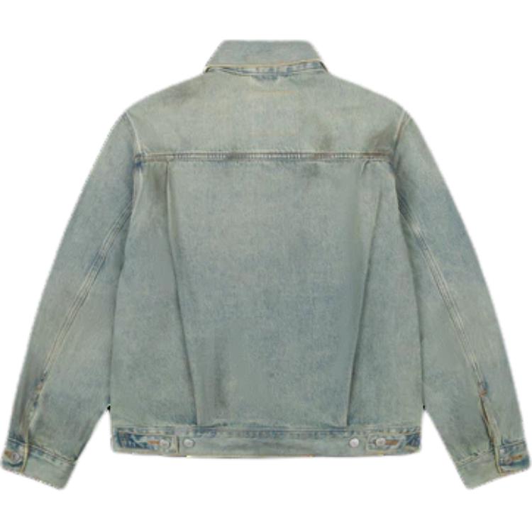 Denim Tears FW24 Die Großen Schwarzen Jockeys Serie Vintage Falten Detail Knopfverschluss Langarm Denimjacke Unisex Jacken Indigo SS24WP006-D