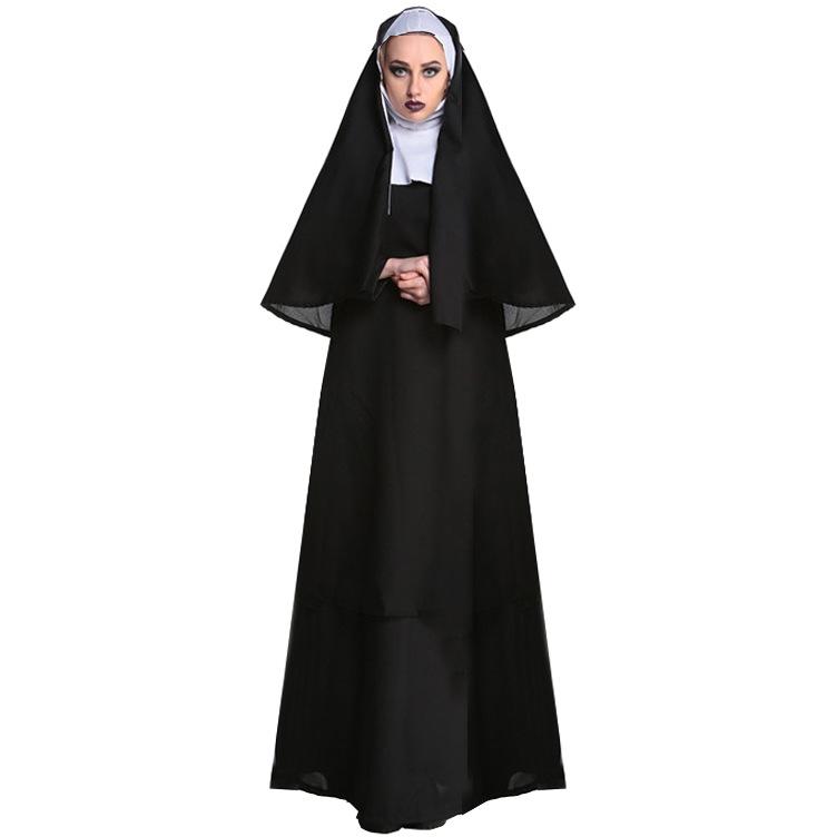 Halloween Nun & Priest Costume, M-XL - Middle Eastern Performance Outfit