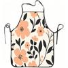 1pc Peach Floral Print Apron, Durable and Easy To Clean, Adjustable Waistband, Polyester Material, for Kitchen Cooking, Gardening, Orchard Picking, Ch