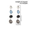 Salircon Creative Trendy Irregular Acrylic Rhinestone Drop Earrings for Women Charm Jewelry Piercing Earrings Accessories Gifts