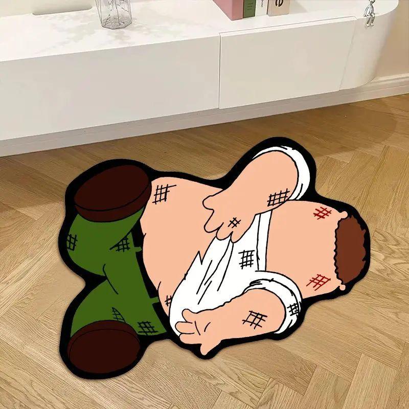 Fun Cartoon Character Area Rug Stylish Bedroom and Living Room Floor Mat Children's Room Game Room Rug Home Decoration