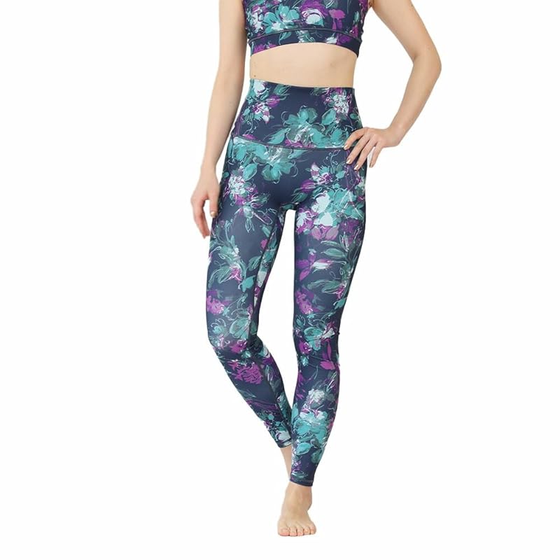 

[YogaIrie] A1165 BT03 botanical party leggings 10 minute length clematis S
