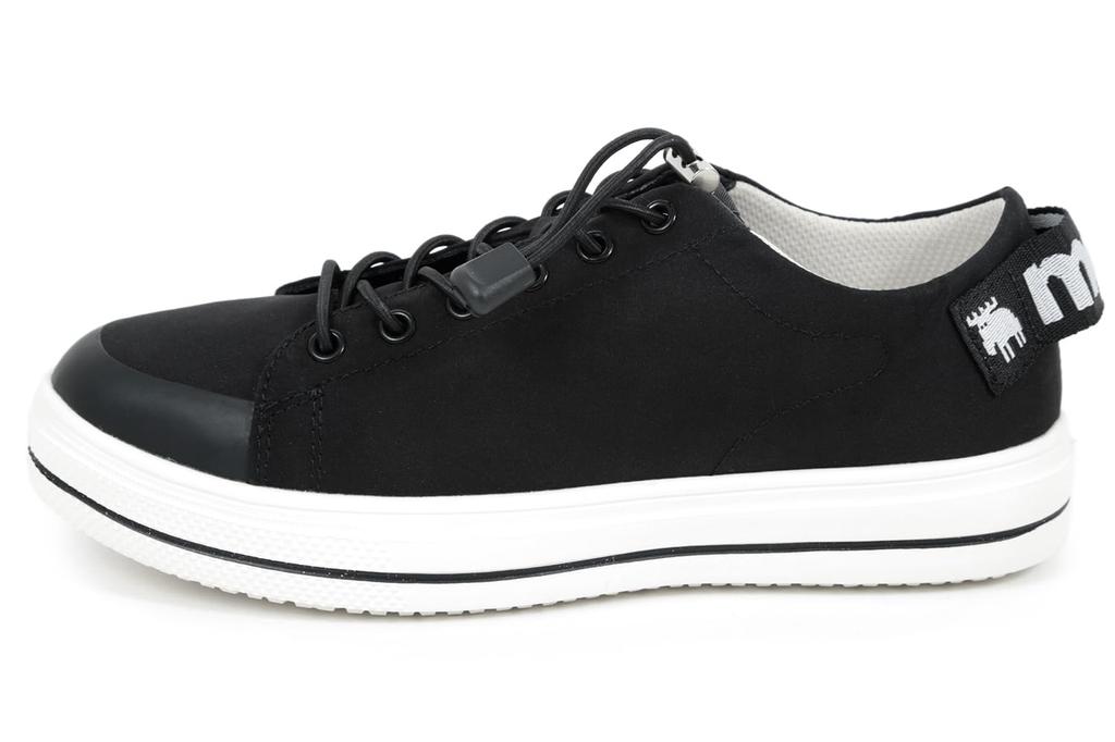Mozu Waterproof Rain 4cm Stretch Elastic Size 23cm Women's Low-Top Sneakers, Waterproof, Non-Slip Sole, Laces, Black,