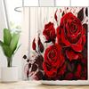Romantic Red Rose Floral Print Waterproof Shower Curtain - Stylish, Durable & Easy-Care Choice For Luxurious Bathroom Décor
