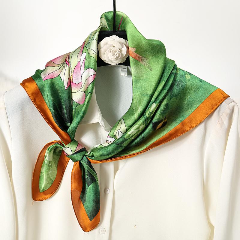 New Satin Shawl Design Wild leopard Print Silk Square Women neck scarves Wrap Headkerchief Beach Hair Band women's bandana