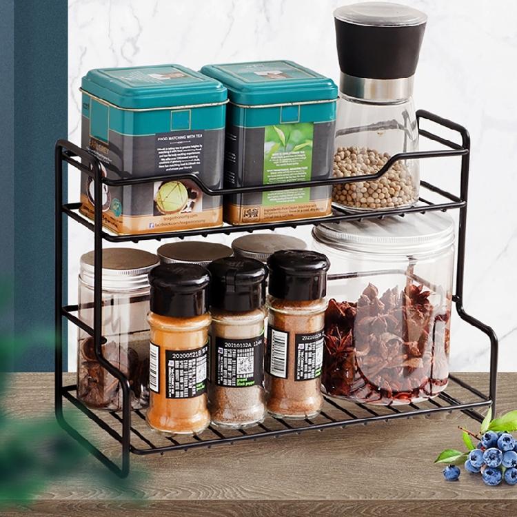Schlafzimmer und Küche Doppellagiges Robustes Edelstahl-Lagerregal zur Organisation von Büchern, Zeitschriften und Gewürzen