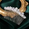 Party  Hair Ornaments Handmade Haircomb Hairwear Bridal Headpiece Bride Barrette Pearl Hairpin