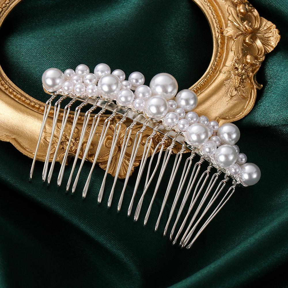 Party  Hair Ornaments Handmade Haircomb Hairwear Bridal Headpiece Bride Barrette Pearl Hairpin